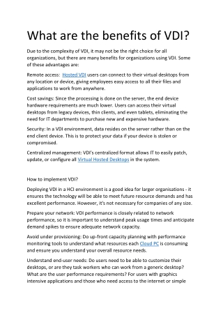 How to implement VDI