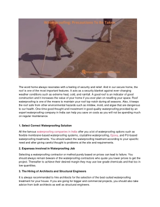 WATERPROOFING_ PRECAUTIONS TO BE TAKEN _ Shawar Conchem