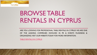 Browse Table Rentals in Cyprus