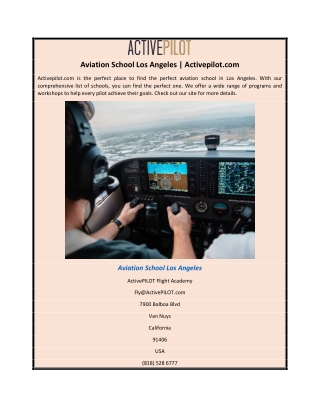 Aviation School Los Angeles | Activepilot.com