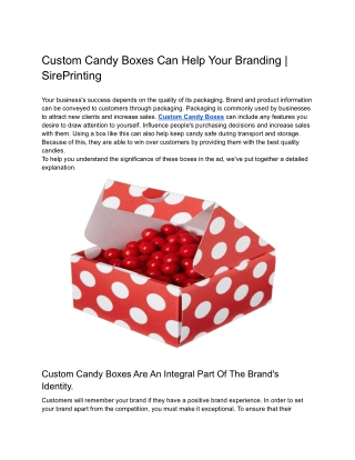 Custom Candy Boxes Can Help Your Branding _ SirePrinting