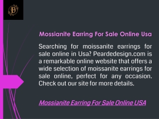 Mossianite Earring For Sale Online Usa  Peardedesign.com