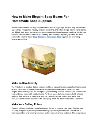 How to Make Elegant Soap Boxes For Homemade Soap Supplies