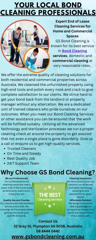 Your Local Bond Cleaning Professionals