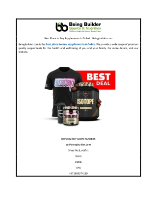 Best Place to Buy Supplements in Dubai | Beingbuilder.com