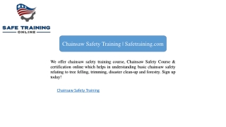 Chainsaw Safety Training | Safetraining.com
