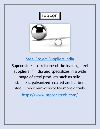 Steel Project Suppliers India | Sapconsteels.com