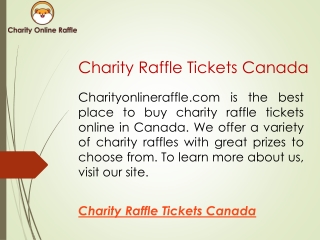 Charity Raffle Tickets Canada  Charityonlineraffle.com