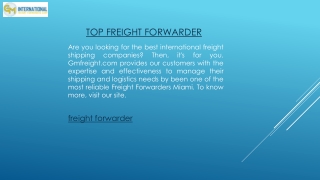 Top Freight Forwarder  Gmfreight.com