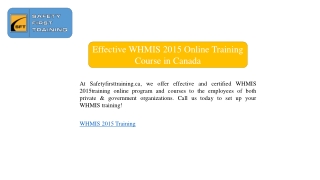 Effective WHMIS 2015 Online Training Course in Canada