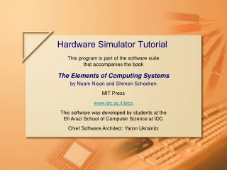 Hardware Simulator Tutorial