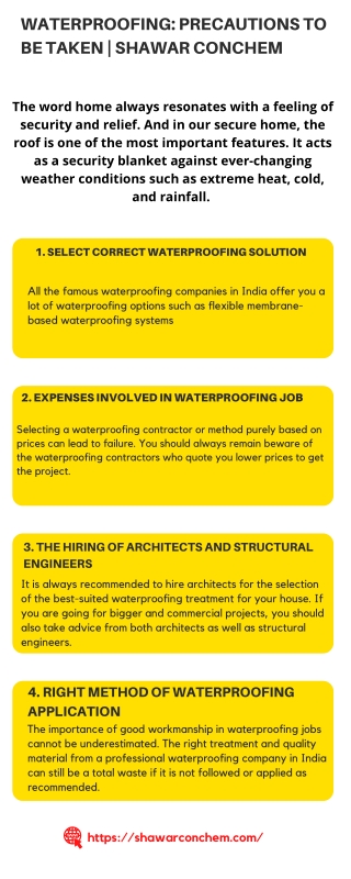 WATERPROOFING PRECAUTIONS TO BE TAKEN  Shawar Conchem