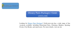 Disney Paris Packages | Gold-crest.com