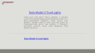 Tesla Model 3 Trunk Lights  Superchargedaccessories.com