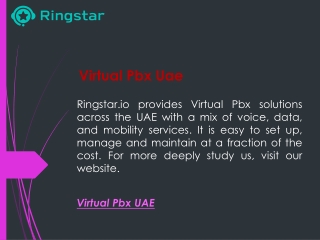 Virtual Pbx Uae  Ringstar.io