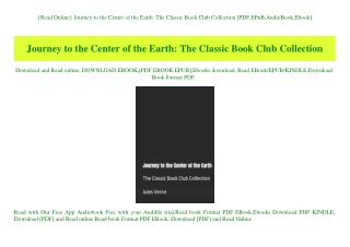{Read Online} Journey to the Center of the Earth The Classic Book Club Collection [PDF EPuB AudioBook Ebook]