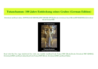 (READ)^ Tutanchamun 100 Jahre Entdeckung seines Grabes (German Edition) Book PDF EPUB