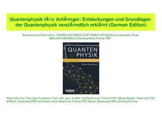 (READ-PDF!) Quantenphysik fÃƒÂ¼r AnfÃƒÂ¤nger Entdeckungen und Grundlagen der Quantenphysik verstÃƒÂ¤ndlich erklÃƒÂ¤rt (G