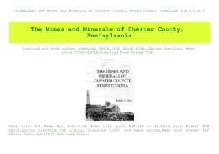[DOWNLOAD] The Mines and Minerals of Chester County  Pennsylvania ^DOWNLOAD E.B.O.O.K.#