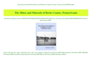 Download [ebook]$$ The Mines and Minerals of Berks County  Pennsylvania EBOOK #pdf