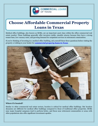 Choose Affordable Commercial Property Loans in Texas