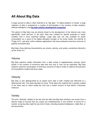 All About Big Data