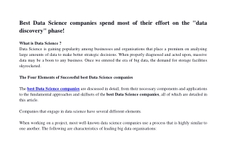 Best Data Science companies spend most of their effort on the -data discovery- phase -1