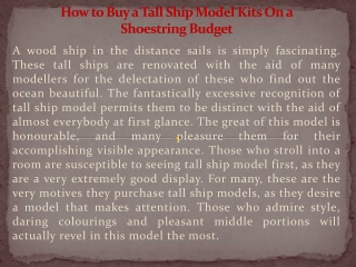 tall ship kits