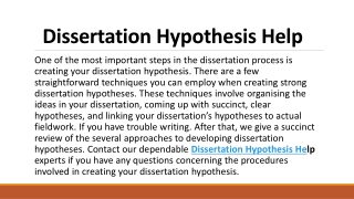 Dissertation Hypothesis Help