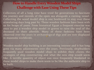 Wooden model ship building