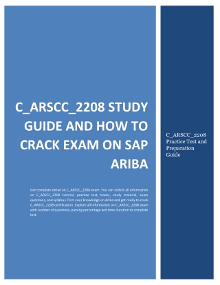 C_ARSCC_2208 Study Guide and How to Crack Exam on SAP Ariba