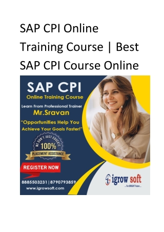 SAP CPI Online Training Course