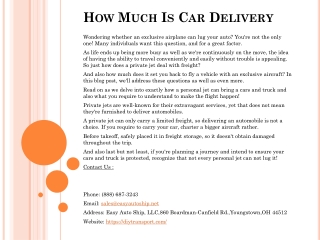 How Much Is Car Delivery