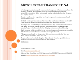 Motorcycle Transport Nj