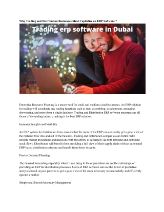 Trading erp software in Dubai