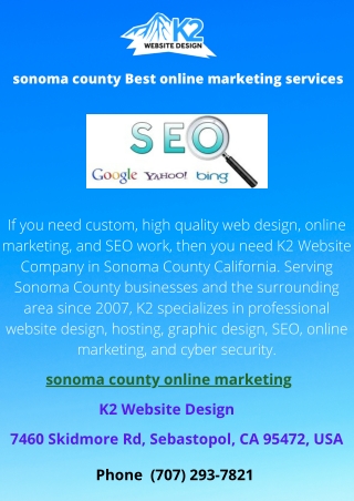 sonoma county Best online marketing services