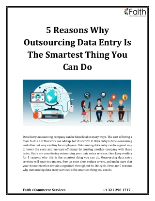 5 Reasons Why Outsourcing Data Entry Is The Smartest Thing You Can Do