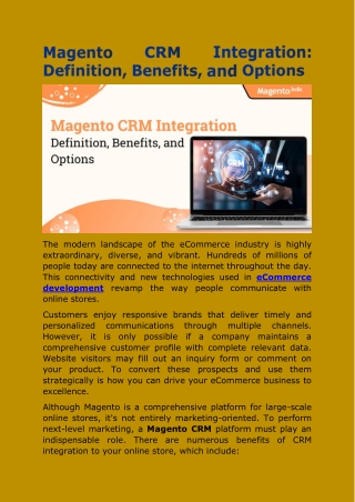 Magento CRM Integration Definition, Benefits, and Options