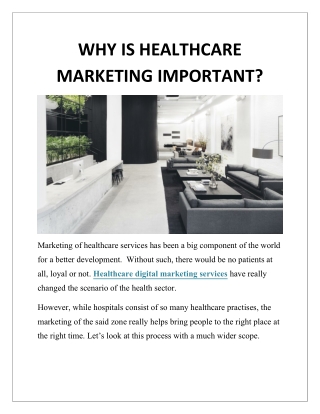 Why is healthcare marketing important?
