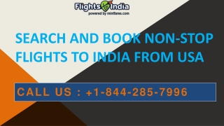 Search and Book Non-Stop Flights to India from USA