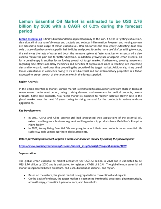 Lemon Essential Oil Market
