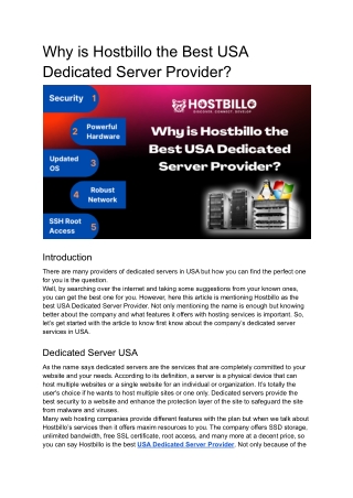 Why is Hostbillo the Best USA Dedicated Server Provider?