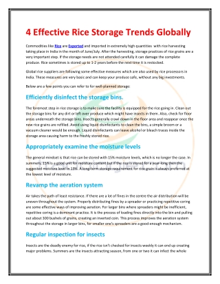 4 Effective Rice Storage Trends Globally