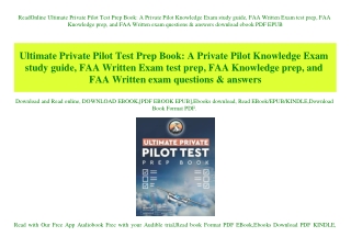 ReadOnline Ultimate Private Pilot Test Prep Book A Private Pilot Knowledge Exam study guide  FAA Written Exam test prep