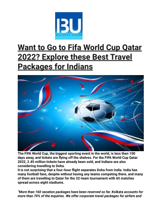 Want to Go to Fifa World Cup Qatar 2022_ Explore these Best Travel Packages for Indians