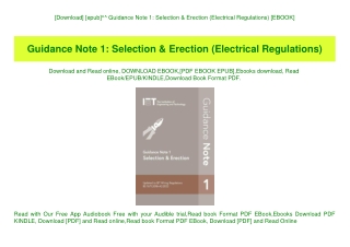 [Download] [epub]^^ Guidance Note 1 Selection & Erection (Electrical Regulations) [EBOOK]