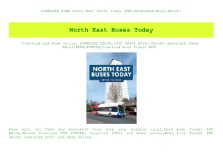 DOWNLOAD FREE North East Buses Today [PDF EPuB AudioBook Ebook]