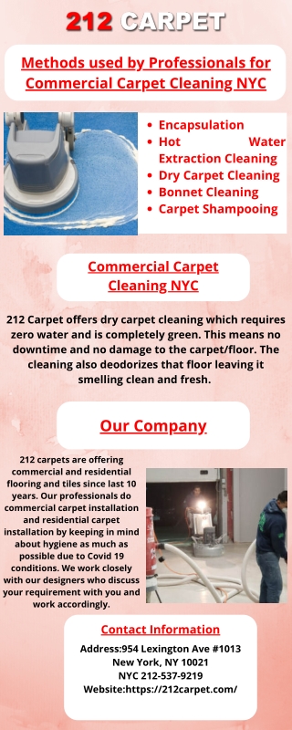 Methods used by Professionals for Commercial Carpet Cleaning NYC