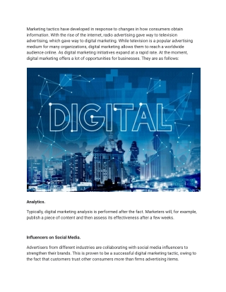 The Scope of Digital Marketing