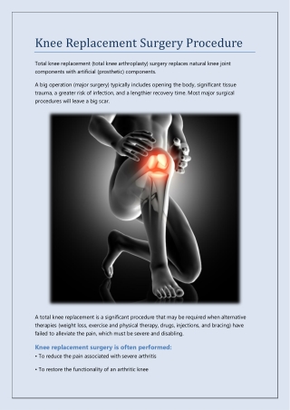 Knee Replacement Surgery Procedure